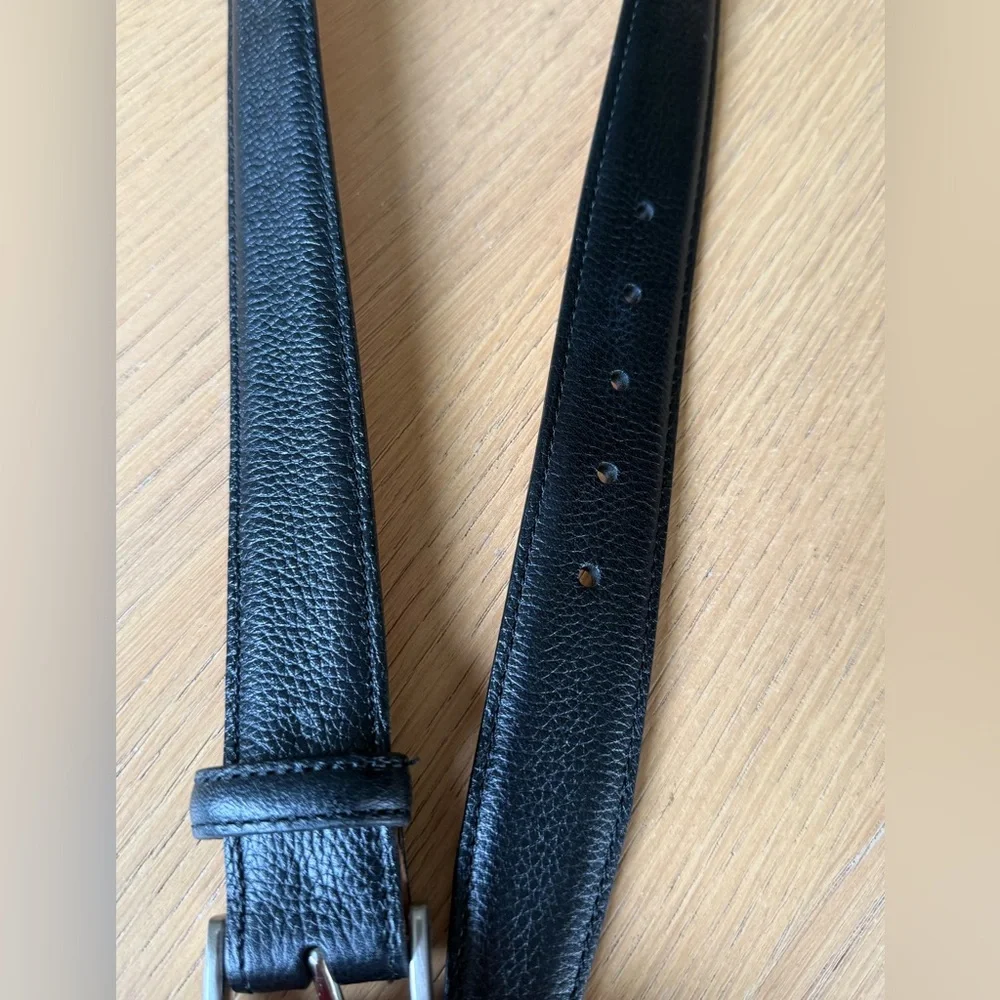 New! MARTIN DINGMAN Embossed Scotch Grain Nickle Hardware Leather Belt Size 38